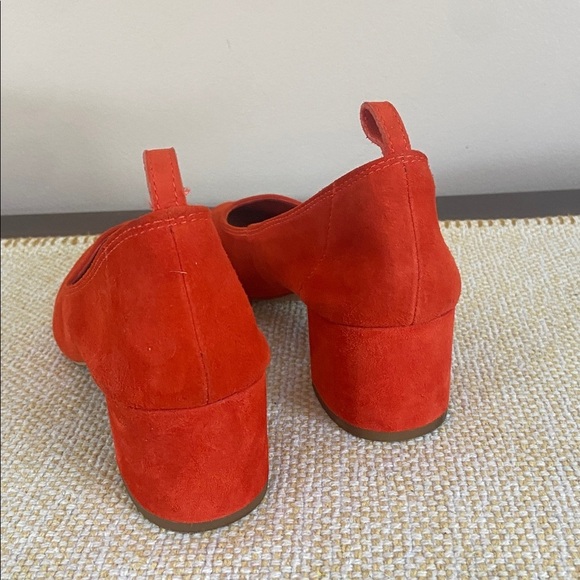& Other Stories- Women Suede Ballet Pumps Block Heel Orange - Picture 8 of 11